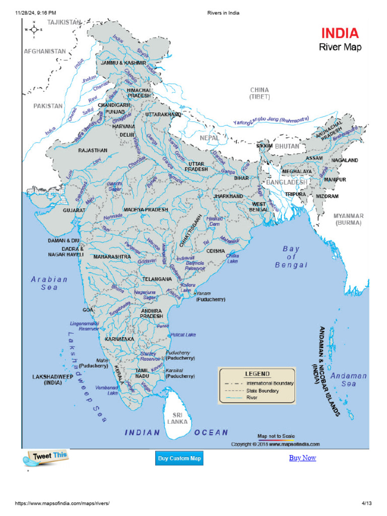 Overview of Rivers in India | PDF