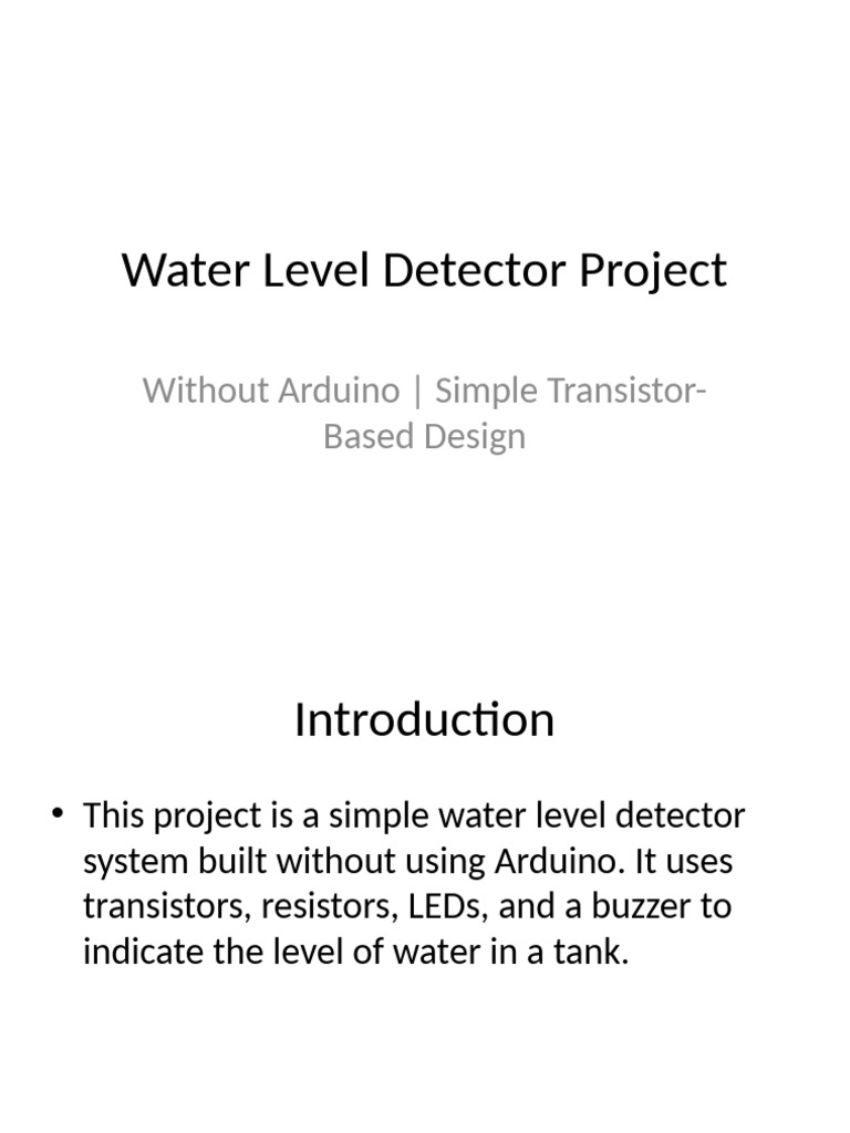 Water Level Detector Project | PDF