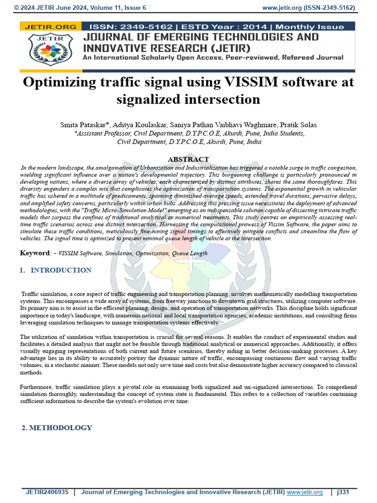 Traffic Signal Optimization with VISSIM | PDF | Traffic | Simulation