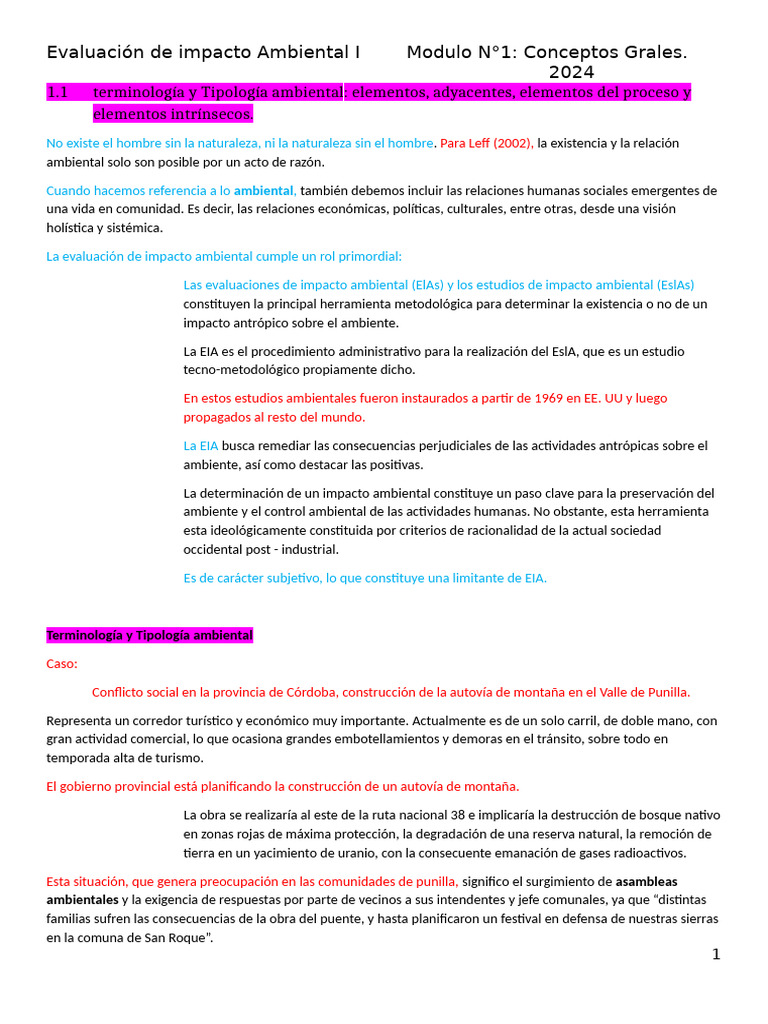 Conceptos Clave en Evaluación Ambiental | PDF | Entorno natural ...