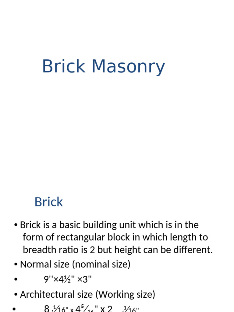 Understanding Brick Masonry Basics | PDF | Brick | Materials