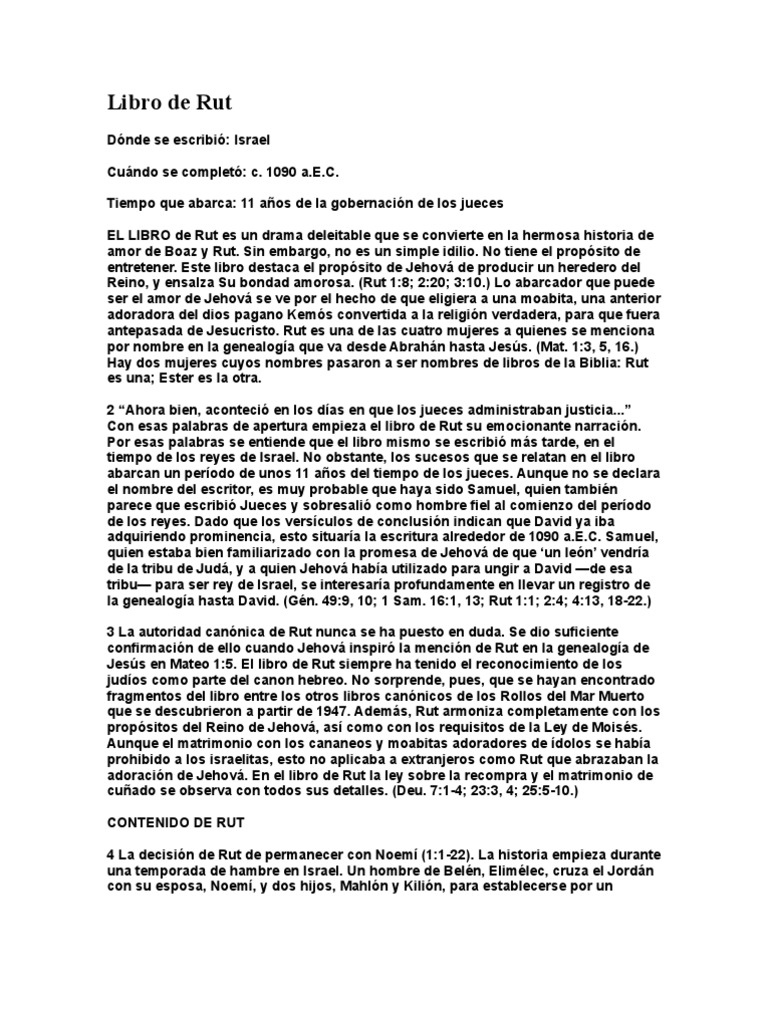 Libro de Rut | PDF | Libro de rut | Noemí (figura bíblica)