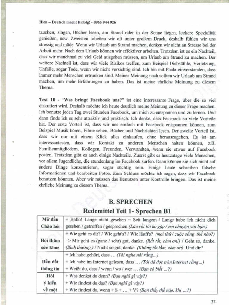 Sprechen Teil 1 B1 Pdf