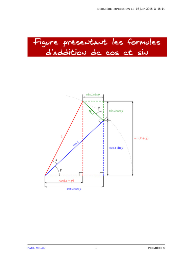 Formules d'Addition Sinus et Cosinus | PDF