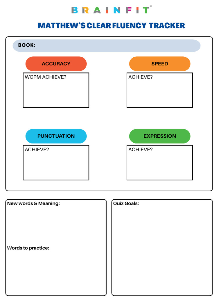 Matthew's Fluency Tracker Guide | PDF