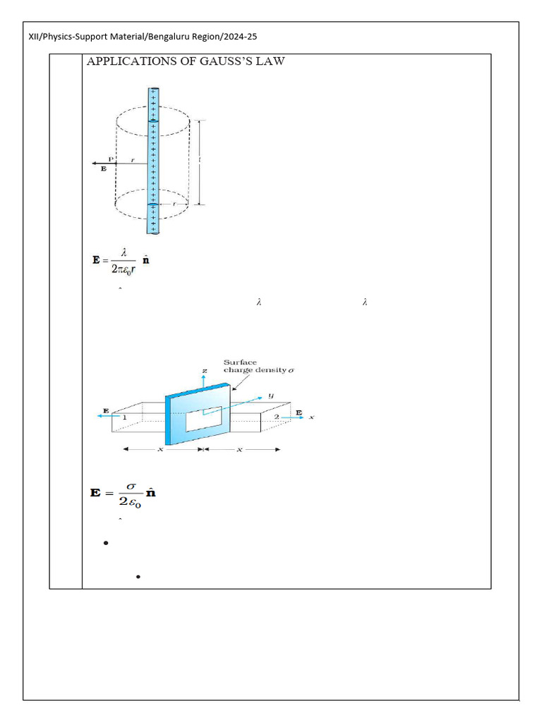 Field Due To An Infinitely Long Straight Uniformly Charged Wire | PDF
