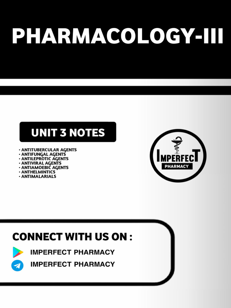 Pharmacology 3 BPharma 6th Semester Notes | PDF