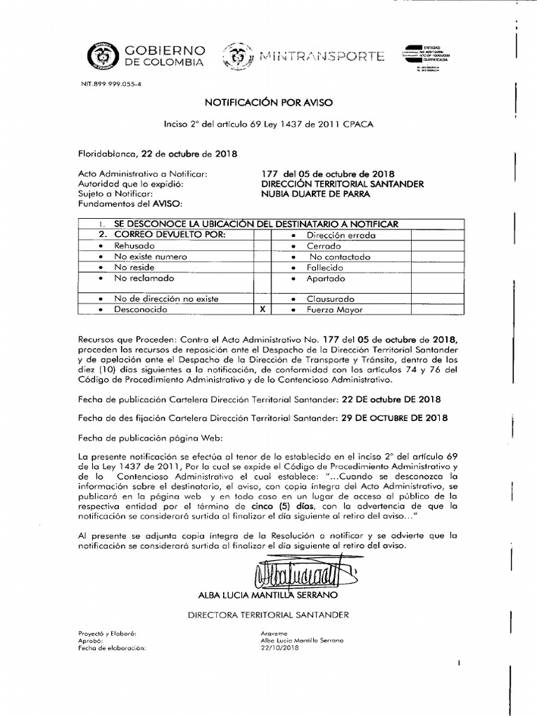 Santander Resolución 177 de 2018 - NDDP | PDF