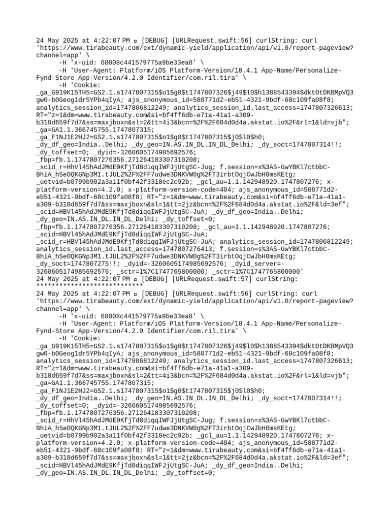 Tira Beauty API Pageview Report | PDF