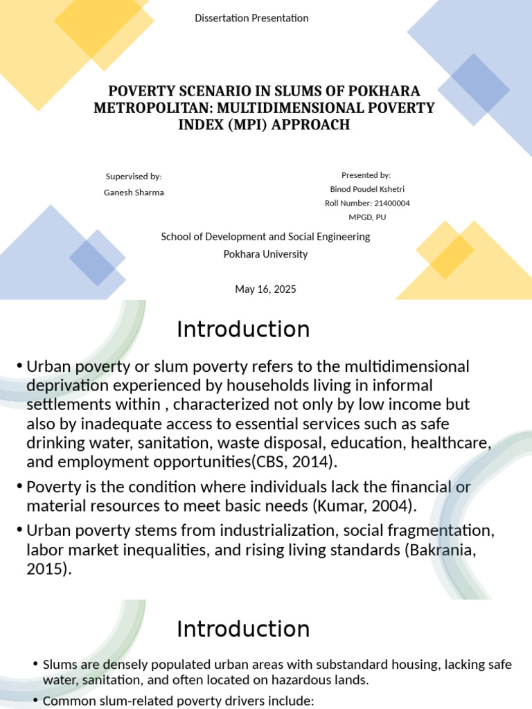 Multidimensional Poverty in Pokhara Slums | PDF | Poverty | Poverty ...