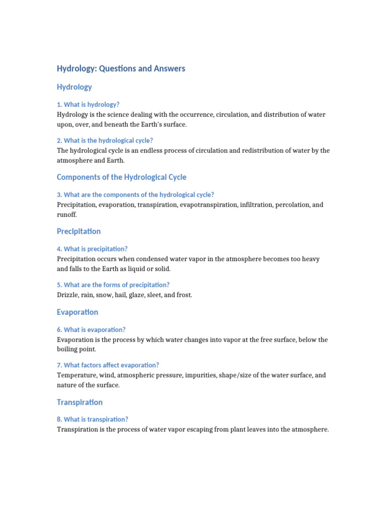 Hydrology Basics: Key Concepts Explained | PDF | Water Cycle | Hydrology