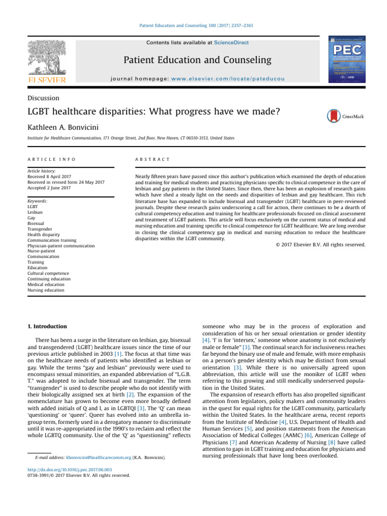 LGBT Healtchcare Disparities | PDF | Health Care | Medicine