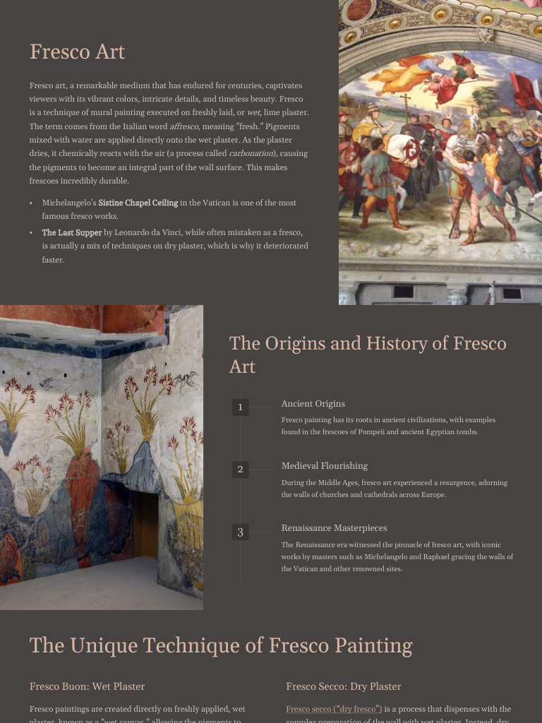 Understanding Fresco Art Techniques | PDF | Paintings | Mural