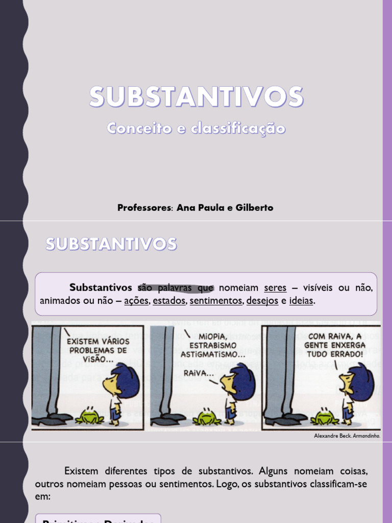 Tipos e Classificações de Substantivos | PDF | Adjetivo | Substantivo