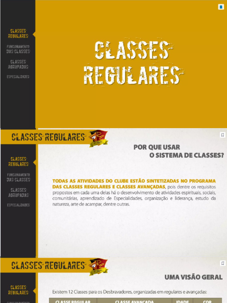 Classes Regulares e Avançadas | PDF