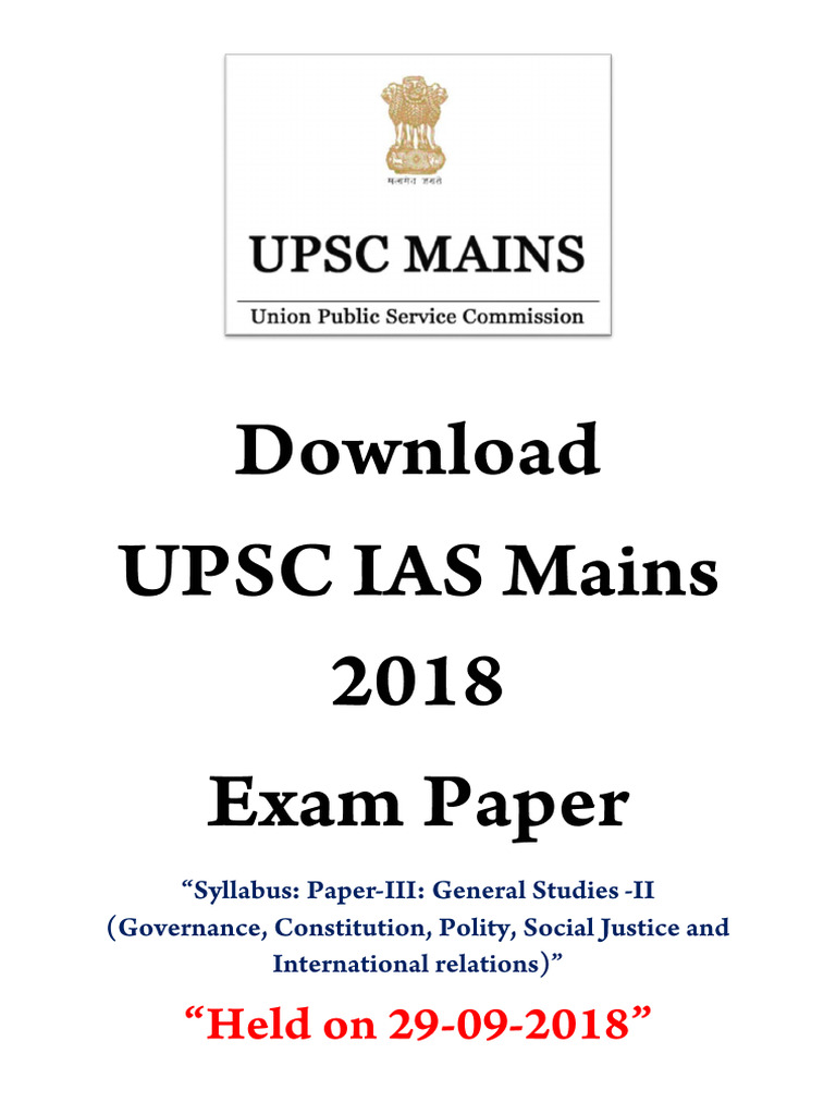 Sitesdefaultfilesdownload UPSC IAS Mains 2018 Paper III General Studies ...