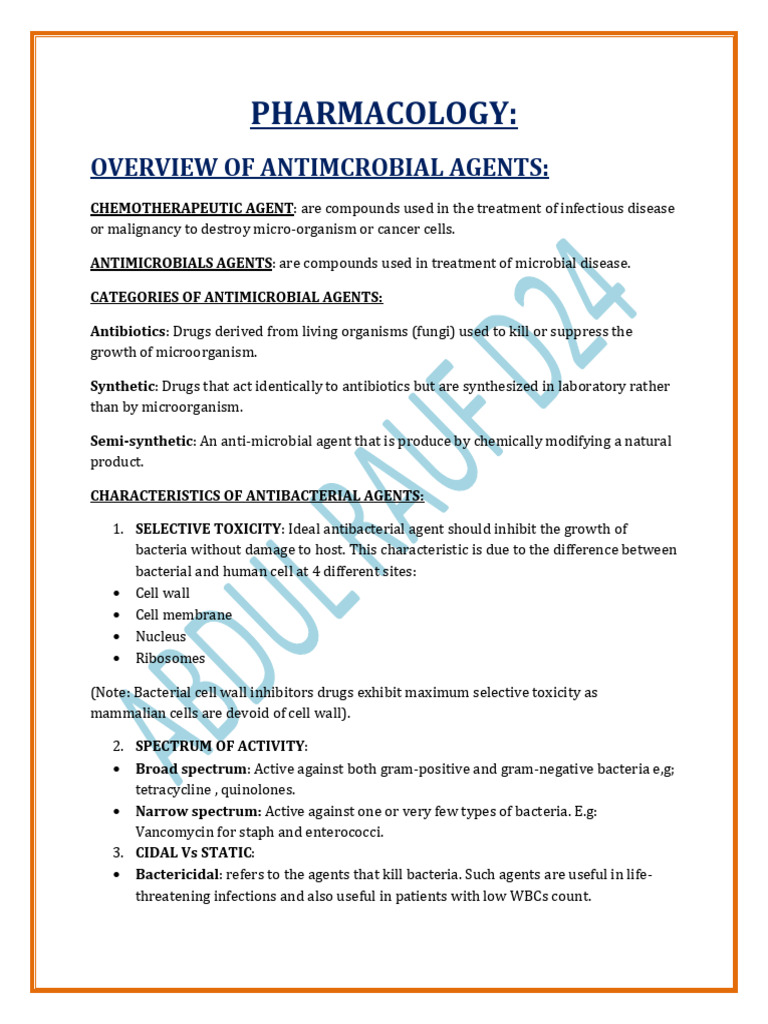 Infectious Module Pharmacology | PDF | Inflammation | Antimicrobial