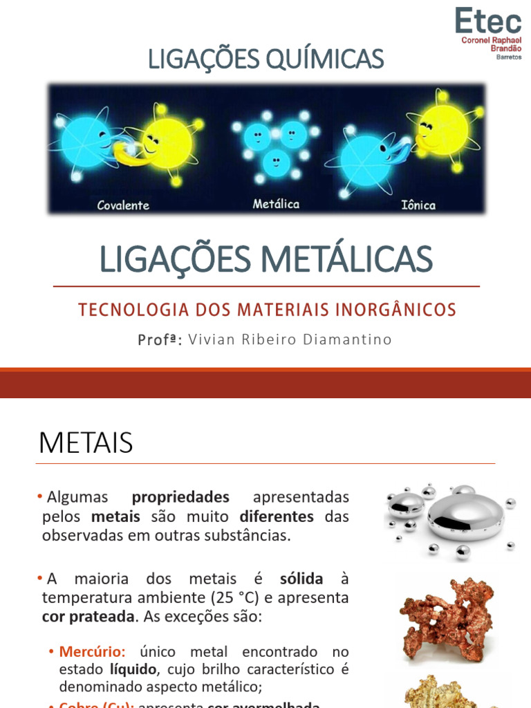 Propriedades e Exemplos de Ligações Metálicas | PDF | Liga | Metais