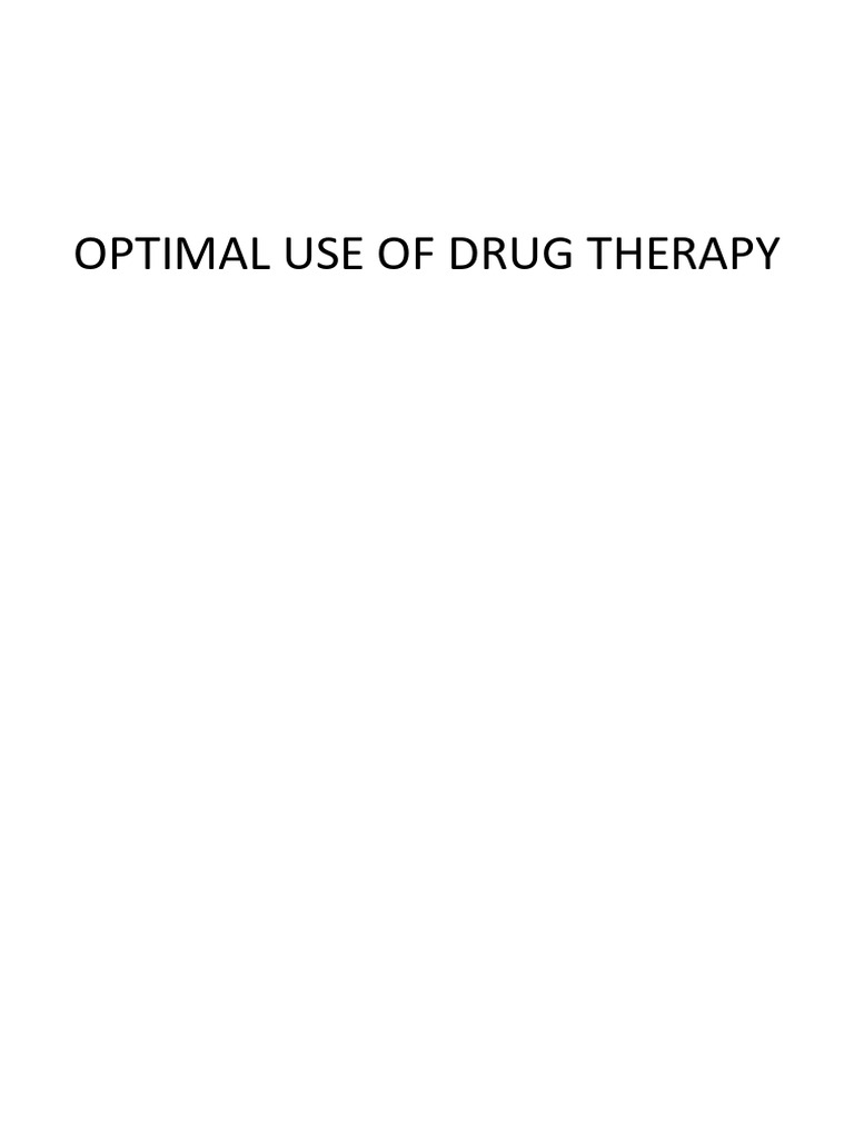 Optimal Use of Drug Therapy | PDF | Bleeding | Pharmacology
