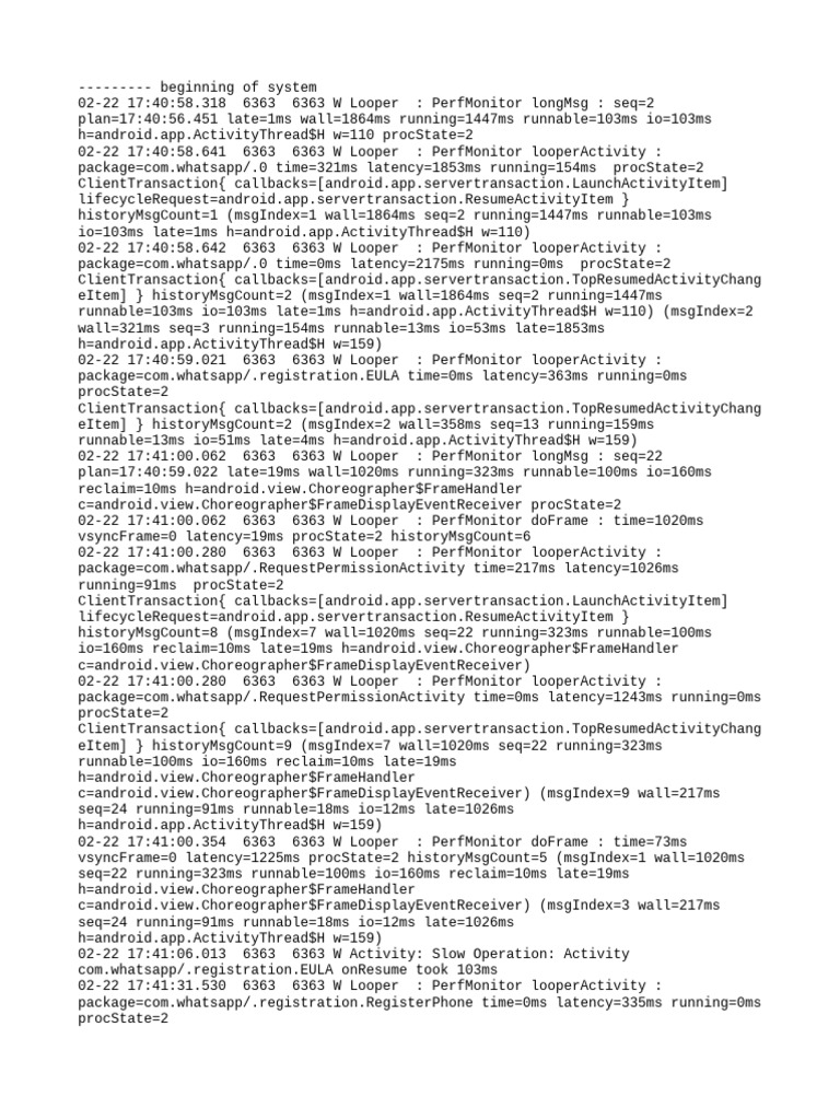 WhatsApp Performance Monitoring Logs | PDF | Java (Programming Language ...