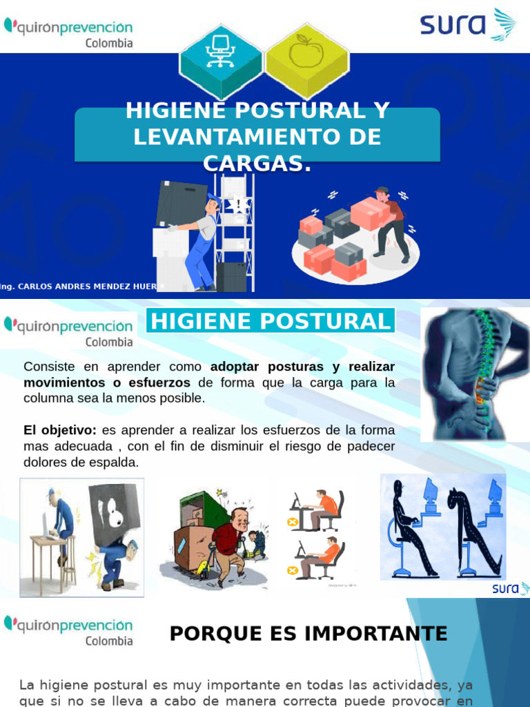 Higiene Postural y Manejo de Cargas | PDF | Dolor lumbar
