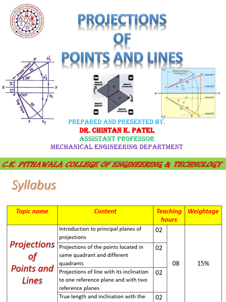 4.Projections of Points and Lines_Class Notes_EGD(BE01000061) | PDF ...