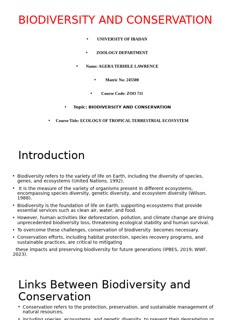 Biodiversity Conservation Overview | PDF | Conservation Biology ...