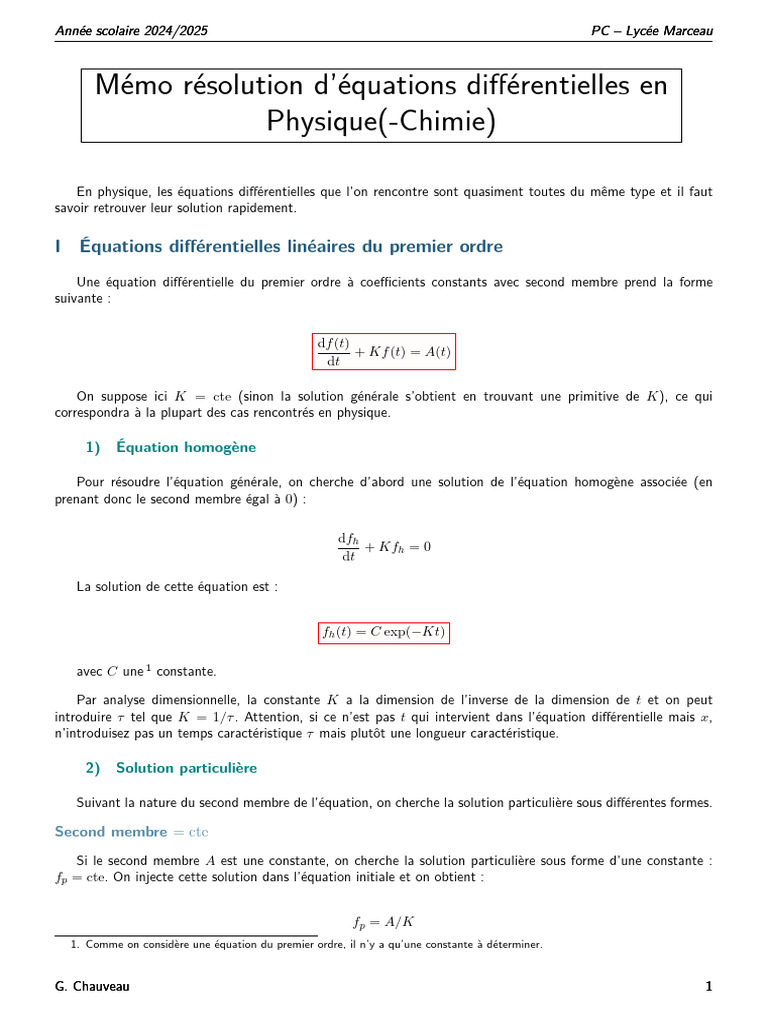 Résolution d'équations diff. d'ordre 2 | PDF | Équations | Équation ...