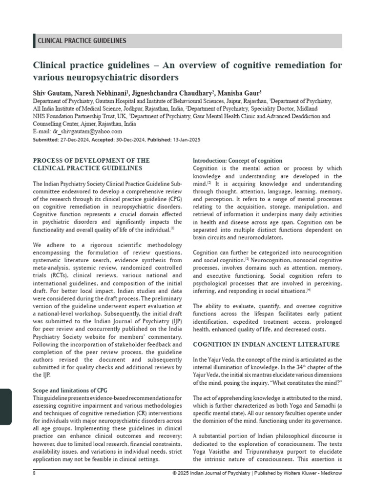 Clinical Practice Guidelines An Overview Of.7 | PDF | Mental Disorder ...