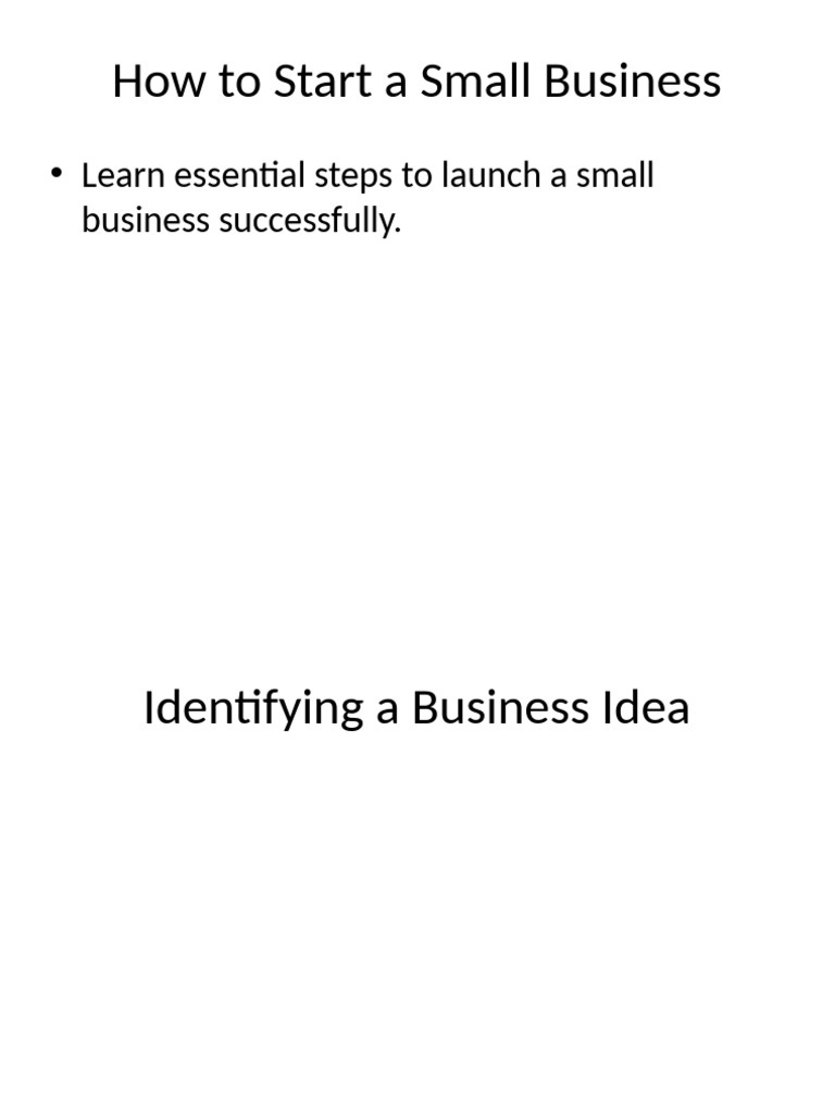 How to Start a Small Business | PDF