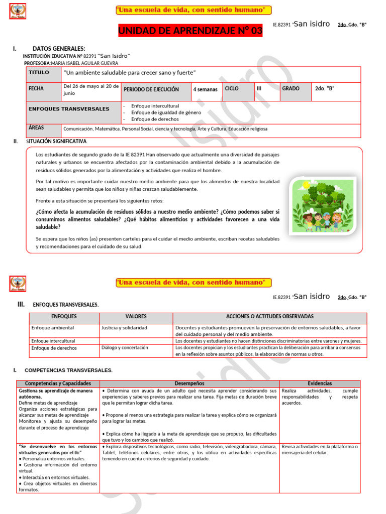 TERCERA UNIDAD DE APRENDIZAJE 3-1 - Rev2 | PDF | Geometría | Evaluación