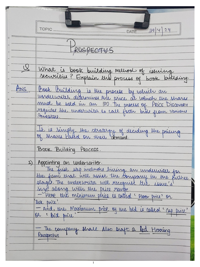 PROSPECTUS B.law Assignment | PDF
