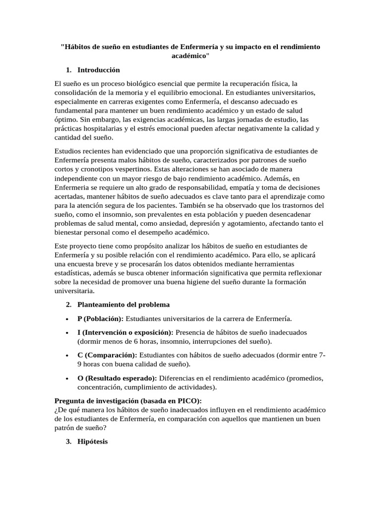 Sueño y rendimiento en estudiantes de Enfermería | PDF | Dormir | Las ...
