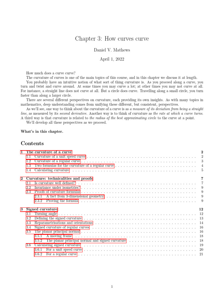 Understanding Curve Curvature Concepts | PDF | Curvature | Acceleration
