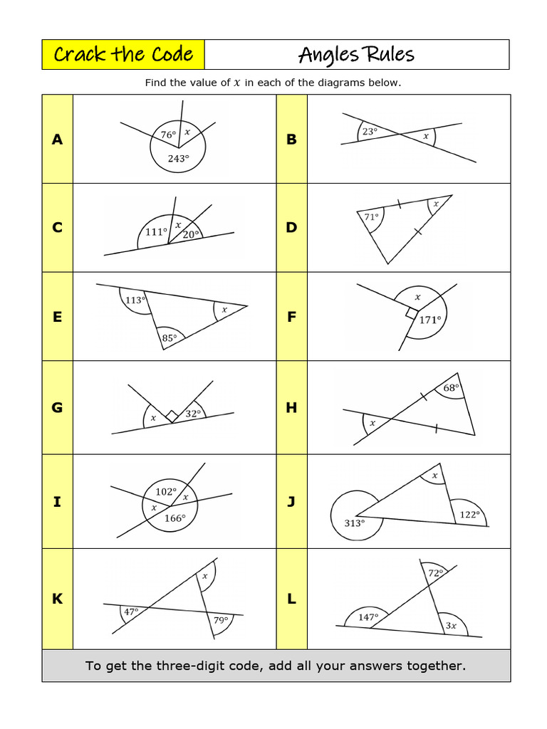 Angle Values for Code Calculation | PDF