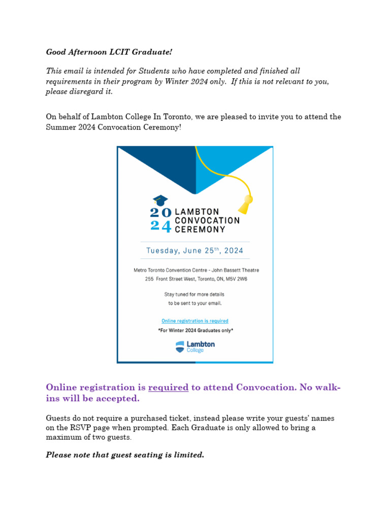 Convocation Registration | PDF