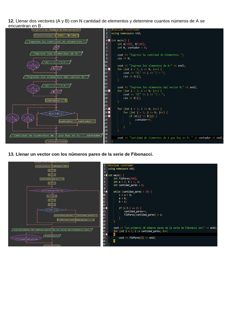 Ejercicios de Vectores y Matrices en Programación | PDF