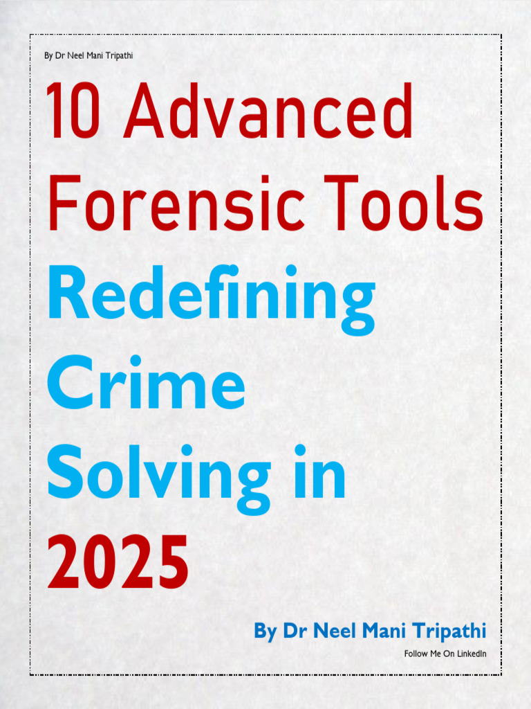 Advanced Forensic Tools for Cold Cases | PDF | Forensic Science | Dna ...