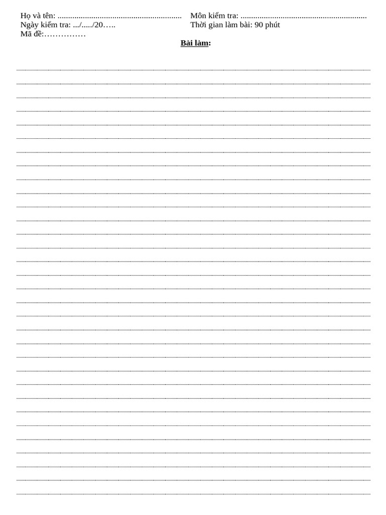 giấy thi A4 | PDF