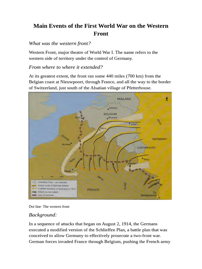 Main Events of The First World War On The Western Front | PDF | Western ...
