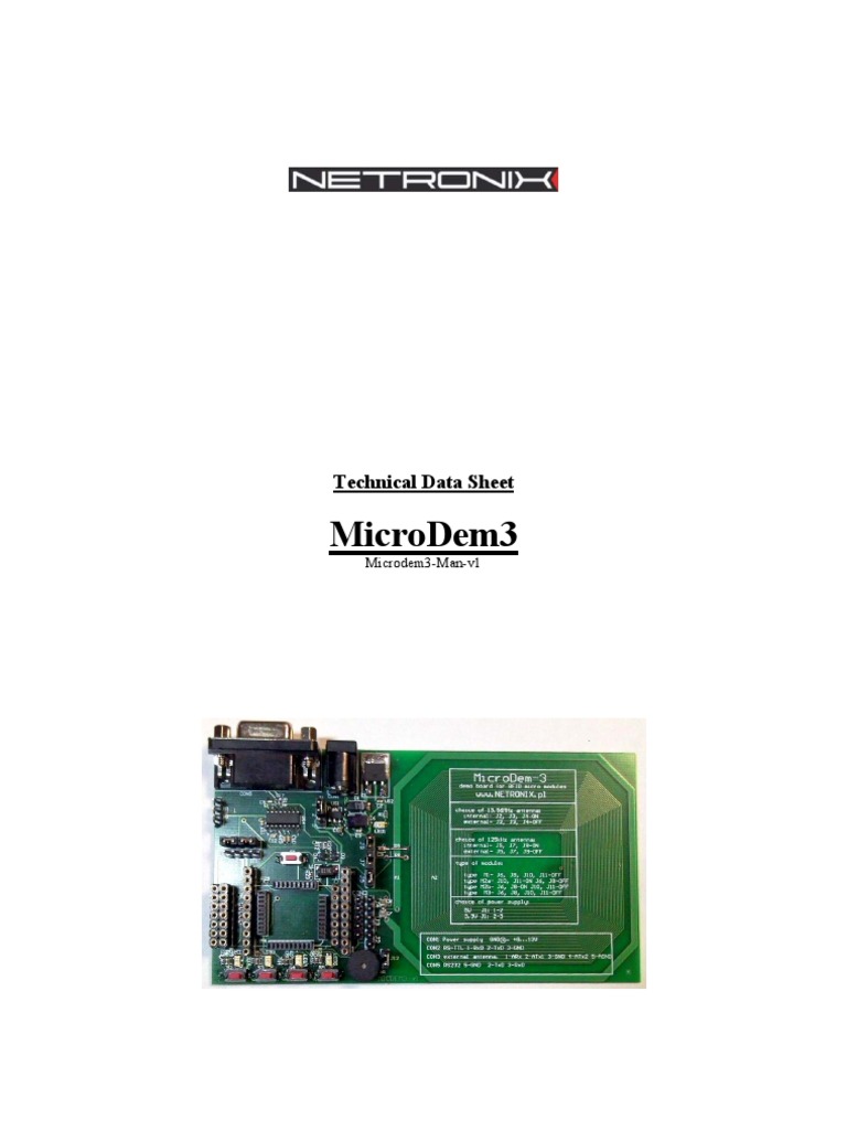 MicroDem3 Technical Data Sheet | PDF