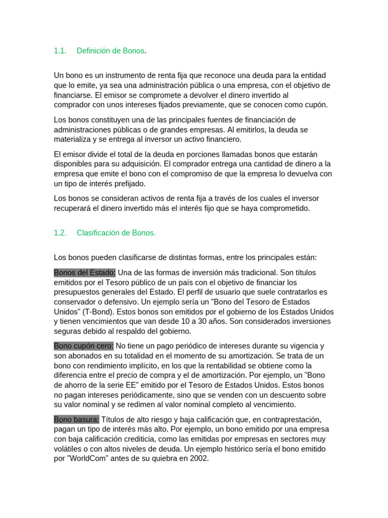 Tipos y Emisión de Bonos Financieros | PDF | Renta Fija | Bonos ...