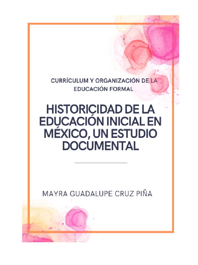 Historia de la Educación Inicial en México | PDF | Educación de la ...
