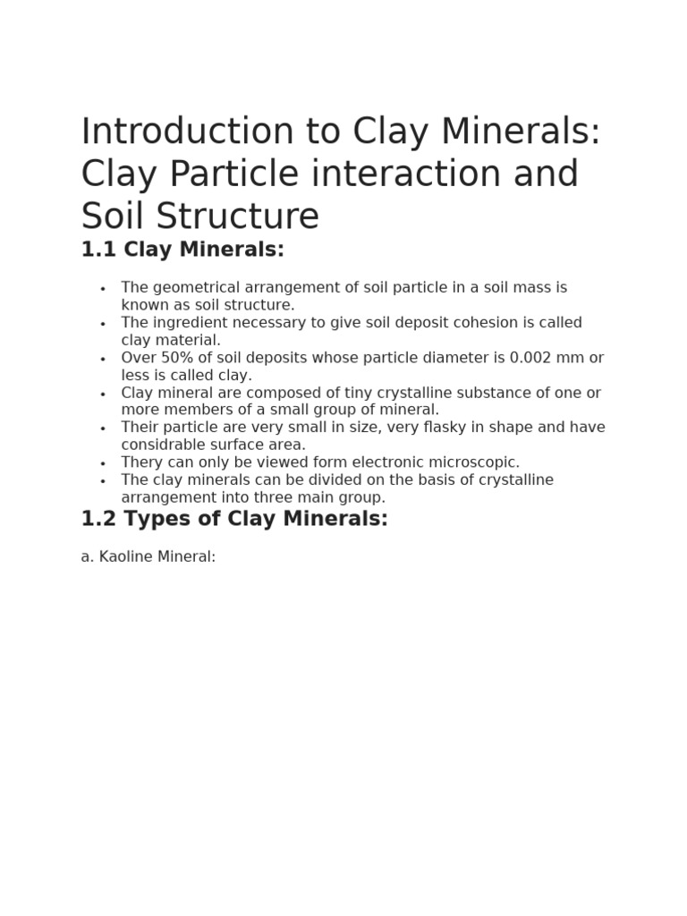 Introduction To Clay Minerals 1 | PDF | Clay | Soil