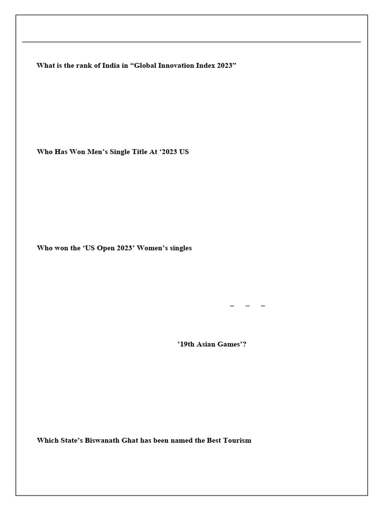 September 2023 Current Affairs (MCQ) | PDF