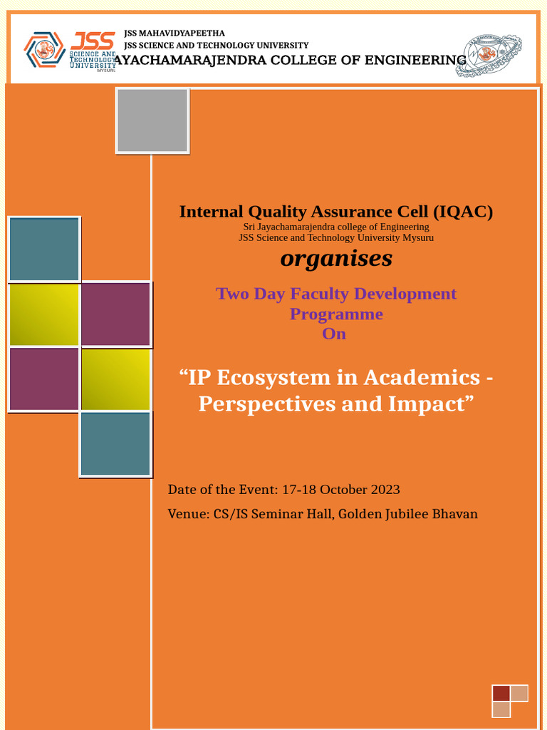 Report - IP Ecosystem in Academics (17-18 October-2023) | PDF ...