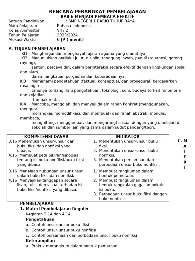 RPP Membaca Efektif | PDF