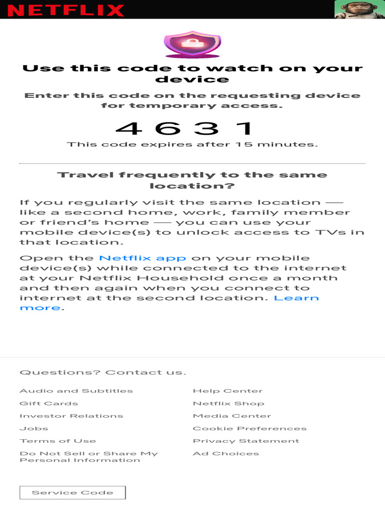 Temporary Netflix Access Code Guide | PDF