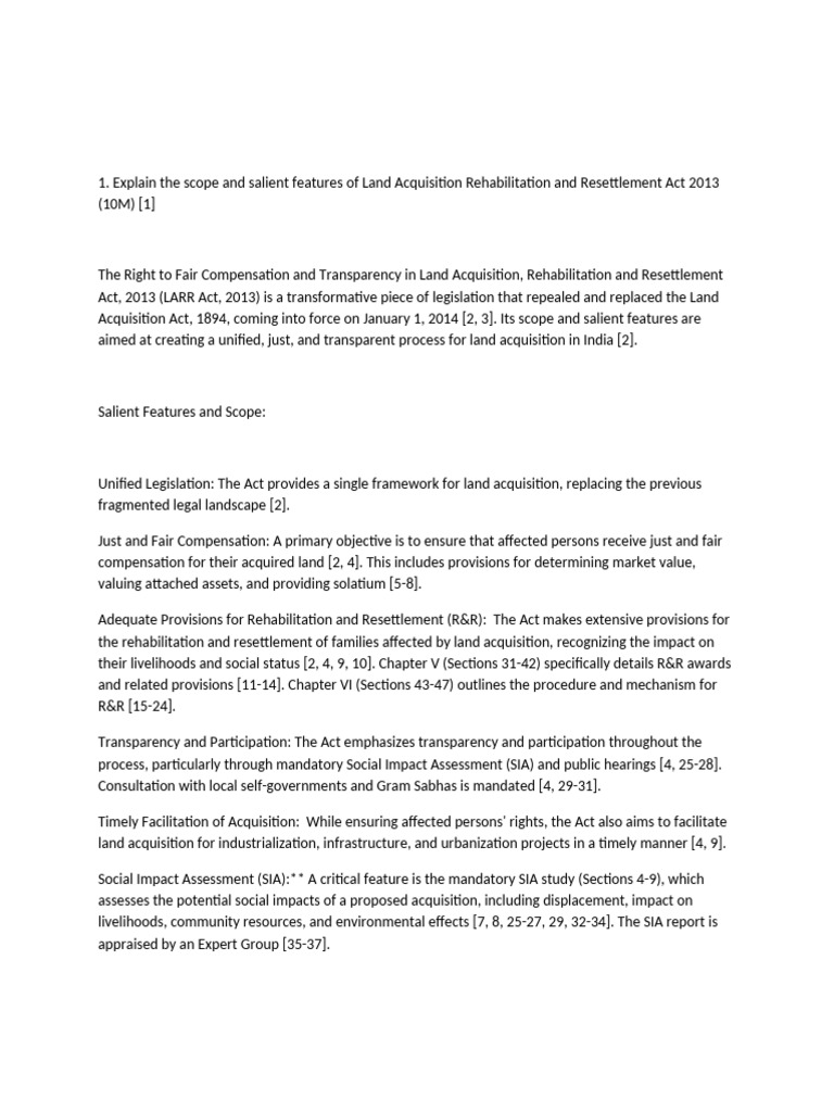 LARR Act 2013: Key Features & Compensation | PDF | Valuation (Finance ...