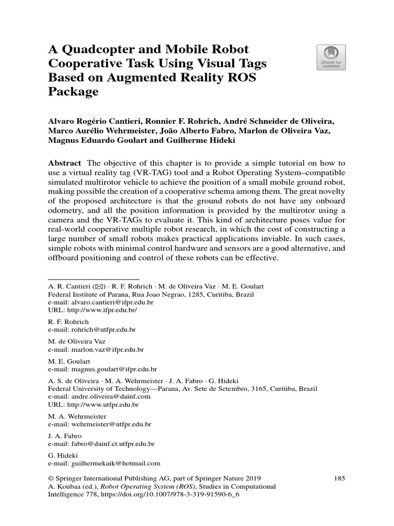 A Quadcopter and Mobile Robot Cooperative Task Using Visual Tags Based ...